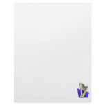 Pedal Harp Blue Box Behind It Graphic Image Personalized Letterhead