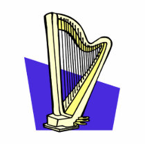 Pedal Harp Blue Box Behind It Graphic Image Cut Out