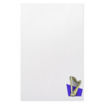 Pedal Harp Blue Box Behind It Graphic Image stationery