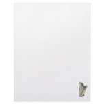Pedal Harp Blue Tinted Plain Graphic Design Customized Letterhead