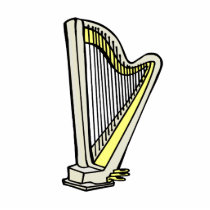 Pedal Harp Blue Tinted Plain Graphic Design Cut Out