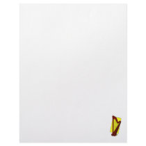 Pedal Harp Brown with yellow square behind Letterhead Template