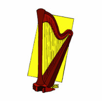 Pedal Harp Brown with yellow square behind Cut Out