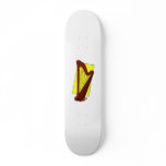 Pedal Harp Brown with yellow square behind skateboards