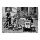 Pedal Power, 1930s Greeting Card