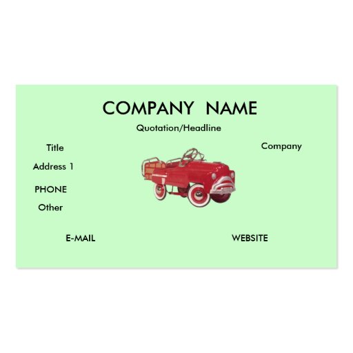 Pedalcar business cards (front side)