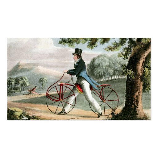 Pedestrian Hobbyhorse Vintage Bicycle Custom Business Card (front side)