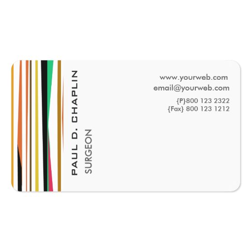 Pediatric Doctor Stripes Business Card Templates