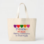 Pediatric Nurse MAKING A DIFFERENCE SMALL PEOPLE Canvas Bags