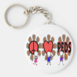 Pediatric Nurse--"Peace Love Pediatrics" Cute Key Chains