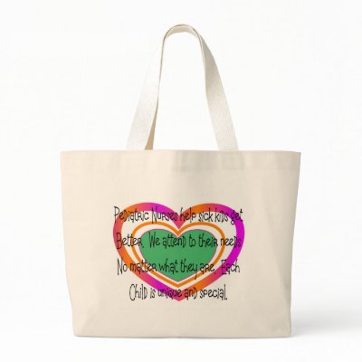 Nursing Tote Bags on Pediatric Nurse Poem Heart Tote Bag From Zazzle Com