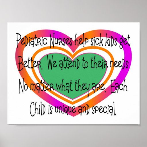 Pediatric Nurse Poem Heart Poster Zazzle