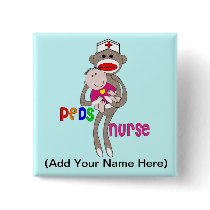 Pediatric Nurse Sock Monkey Design Pin