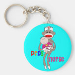 Pediatric Nurse Sock Monkey Design Key Chains