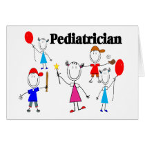 Pediatrician Gifts Kids Stickpeople Designs Greeting Cards