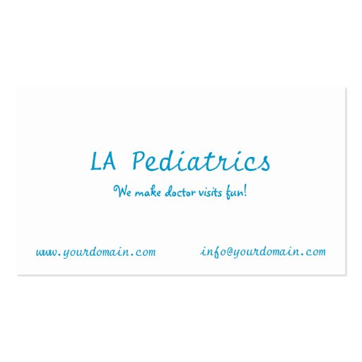 Pediatrics W/B Business Card Templates (back side)