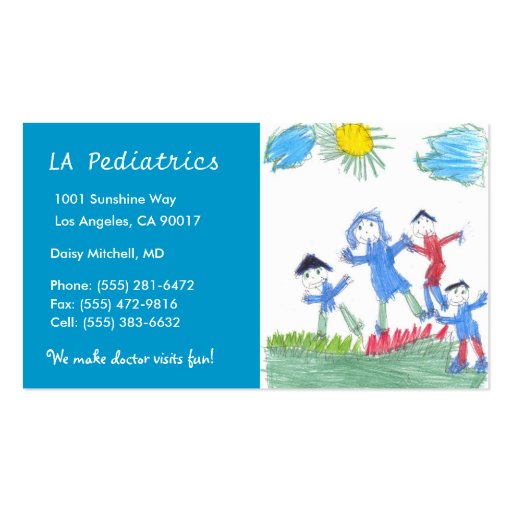 Pediatrics W/B Business Card Templates (front side)