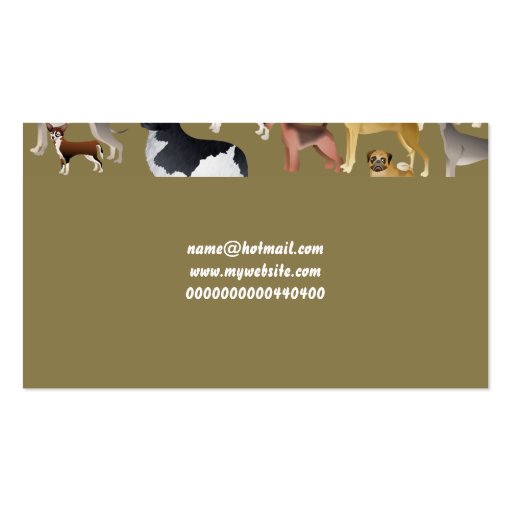 Pedigree Dog Wallpaper, Your Name Here Business Card (back side)