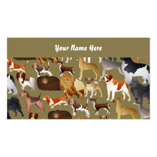 Pedigree Dog Wallpaper, Your Name Here Business Card (front side)