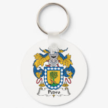 Pedro Family Crest keychains by coatsofarms Pedro Family Crest keychains