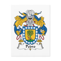 Pedro Family Crest postcards