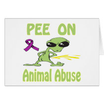 Pee On Animal Abuse Card