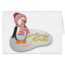 Pee Pee Penguin - Merry Xmas in Snow cards