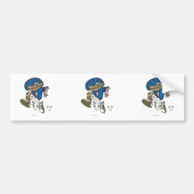 pee wee football kid running with football bumper stickers
