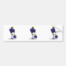 pee wee kids football player blue bumper sticker