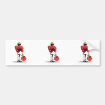 pee wee kids football player red bumper stickers