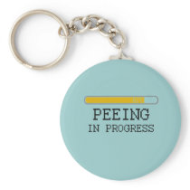 Peeing in progress baby t-shirt keychain