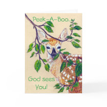 Peek-A-Boo God seesYou Greeting Card