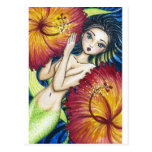 Peek-A-Boo Mermaid Hawaiian Hibiscus Post Cards