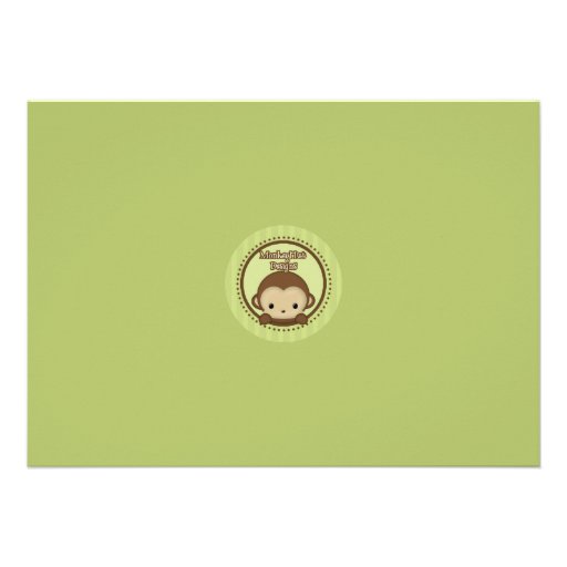 Peek-a-Boo Mod Monkey Baby Shower invitation MPPv4