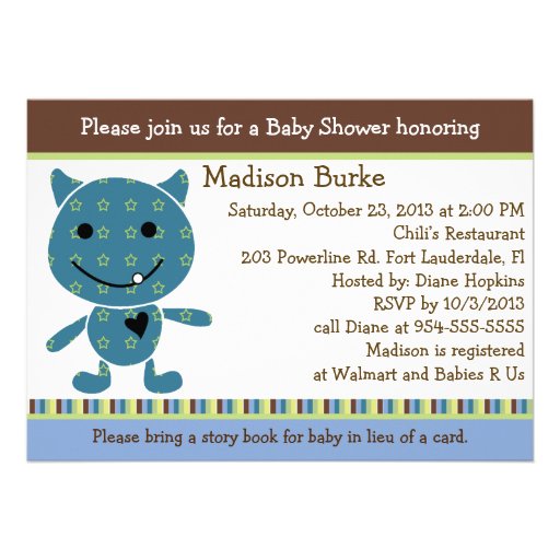Peek a Boo Monster Baby Shower Invitation