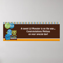 Peek a Boo MONSTERS Baby Shower Banner PABC Print