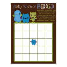 Peek a Boo MONSTERS Baby Shower BINGO cards PABC Post Card