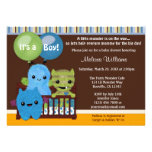 Peek a Boo MONSTERS Baby Shower invitation boy PAB