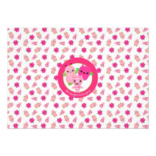 Peek a Boo MONSTERS Girl Baby Shower invitation