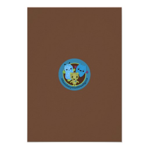 Peek a Boo MONSTERS Thank You 3.5"x5" PABC (FLAT) Invites
