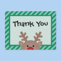 Peek A Boo Reindeer Holiday Thank You Postcard