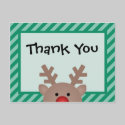 Peek A Boo Reindeer Holiday Thank You Postcard