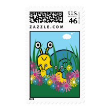 Peek-A-Boo Snails Postage Stamps