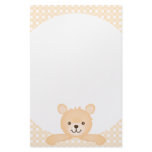 PeekaBear (yellow) Note Pad Personalized Stationery