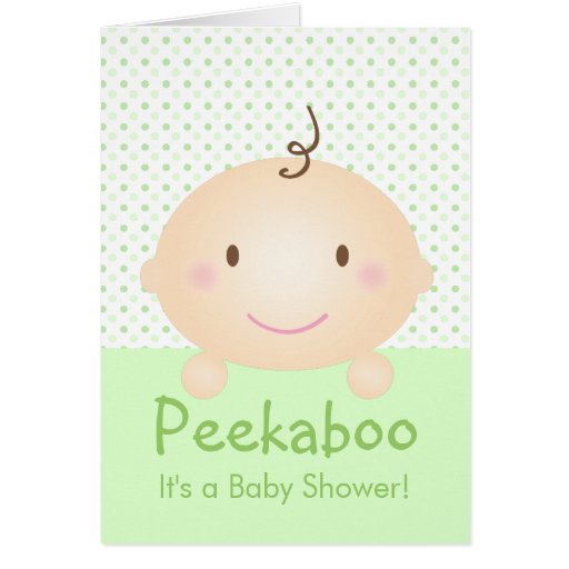 Peekaboo - Baby Shower Invitation in Green Greeting Card