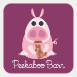 Peekaboo Barn Easter | Leary the Pig Square Sticker