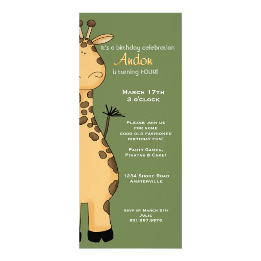 Peekaboo Giraffe Invitation
