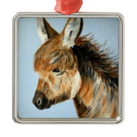 Peekaboo the donkey ornament