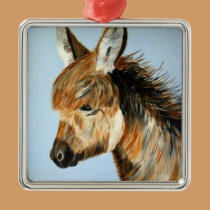 Peekaboo the donkey ornament ornaments