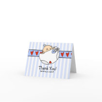 Peeking Baby Boy & Diaper Thank You Note Card